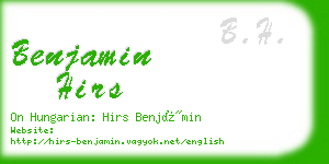 benjamin hirs business card